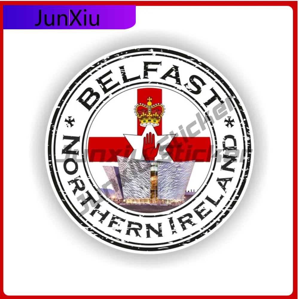 

Belfast Northern Ireland Seal Sticker Round Durable Vehicle Sticker For Boat Fridge Weatherproof Decoration Auto Accessories