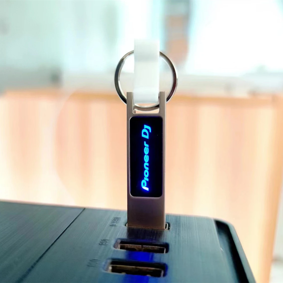 Free Custom Pioneer DJ LOGO Color LED light Metal Stick USB2.0 Pendrive 128GB 64GB 32GB