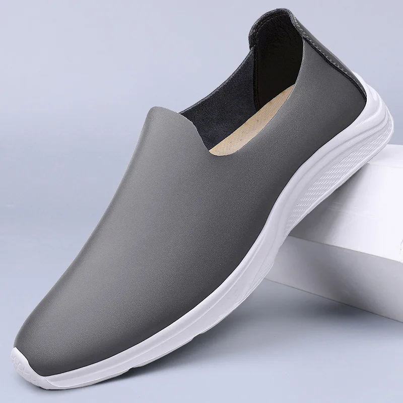 New Men Casual Business Leather Shoes Fashion Soft Bottom Low Top Male Shoes Wedding Office Business Shoes Slip-on Outdoor Flats