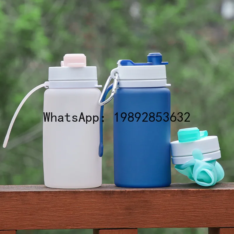 Silicone collapsible cup - portable cycling & outdoor sports water bottle  high-temperature resistant water jug