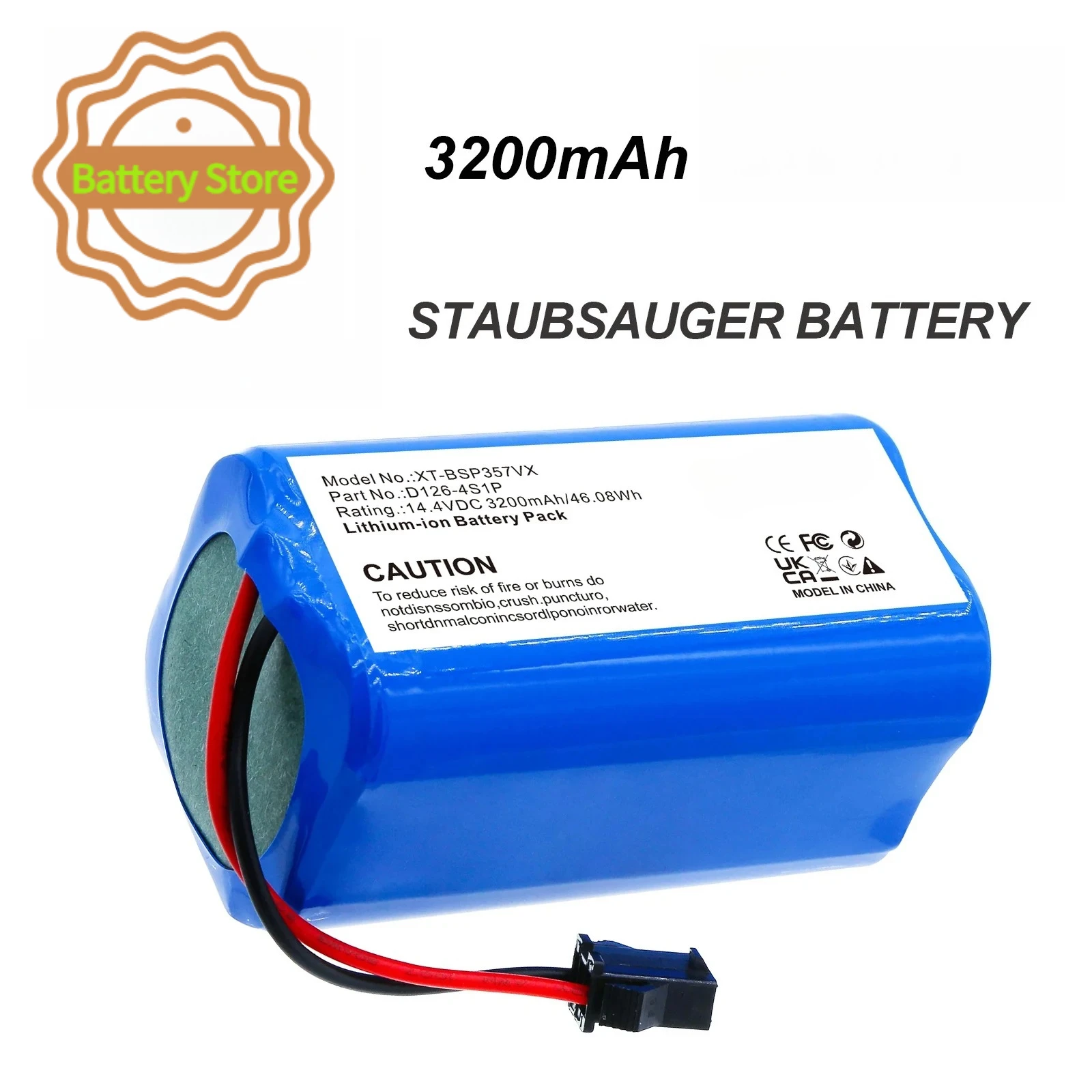 3200 mAh Staubsauger-Akku für Denkee 600, DK600, Goovi D380, F007C, Ikohs Netbot S15, Netbot S14, iMartine C800