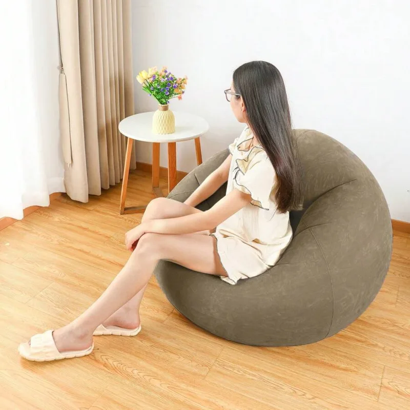 Bean Bag Chairs Inflatable Camping Slouchy Sofa Blow Up Folding Portable Inflatable Couch For Living Room Bedroom Reading Room