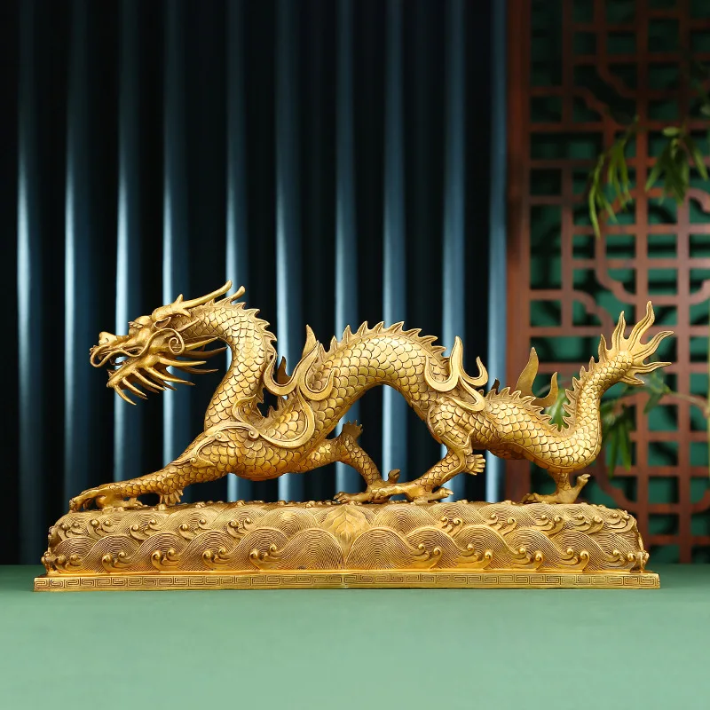 Brass Jiaolong Ornament Home Office Swiss Beast Copper Dragon Decoration Crafts