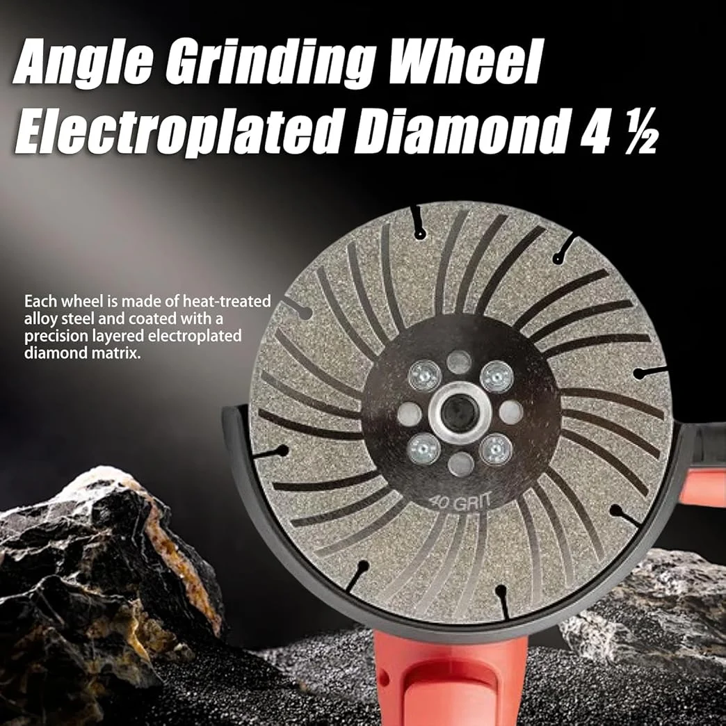 정밀 연마 및 절단을 위한 가변 입자 옵션이 있는 전기도금 다이아몬드 앵글 그라인딩 휠 1개