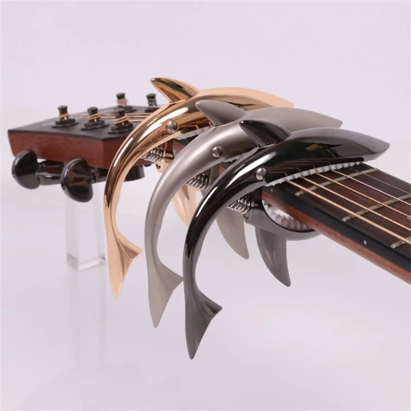 Metal Shark Guitar Capo Zinc Alloy for Bass Acoustic and Electric Guitar with Good Hand Feeling, 6 Colors Optional