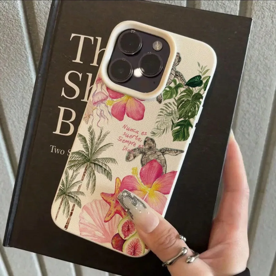 Tropical Beach Coconut Tree Sea Turtle Fig Pattern Phone Case For iPhone 17 16 15 14 13 12 11 Pro Max XS X XR 16 Plus 17E Cover - view 6