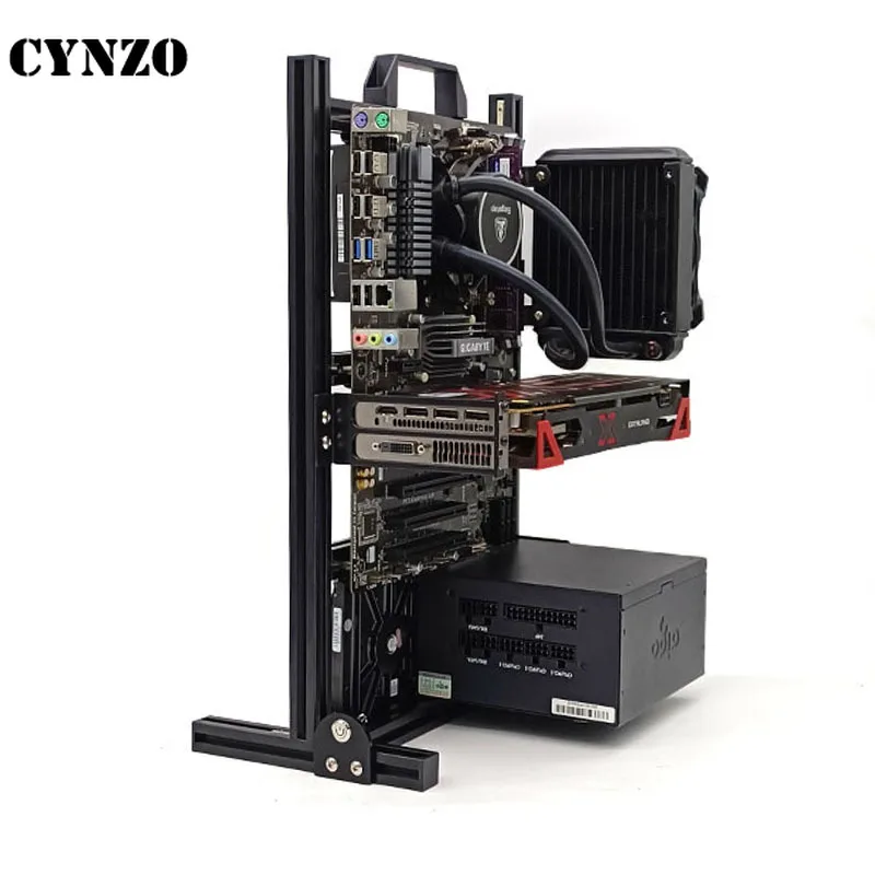 DIY Gamer szafka ITX MATX ATX podwozie, obudowa komputera otwarta ramka Rack,MOD chłodzenie wodne pulpit komputer do gier szafka