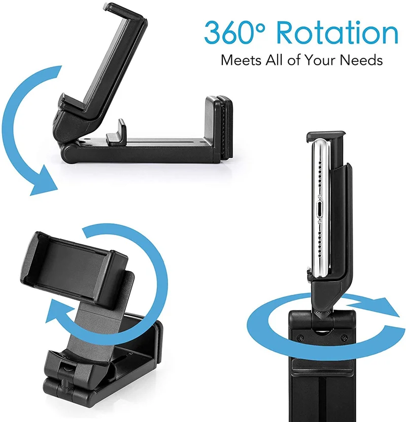 Portable Phone Holder Travel Airplane Train Bus Seat Foldable Support for Iphone 14 13 Samsung Xiaomi Rotatable Phone Stand