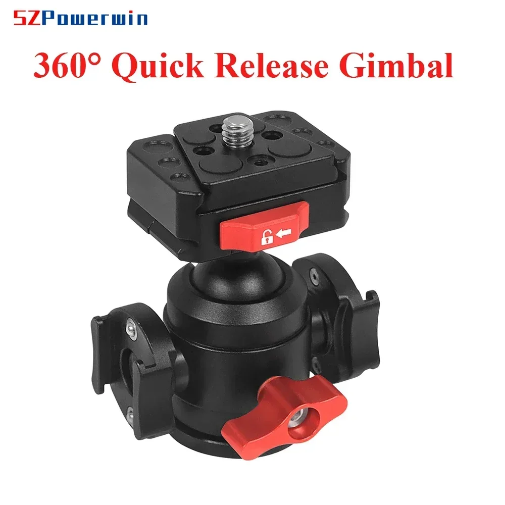 360° Rotating Quick Release Tripod Ball Head Gimbal 1/4