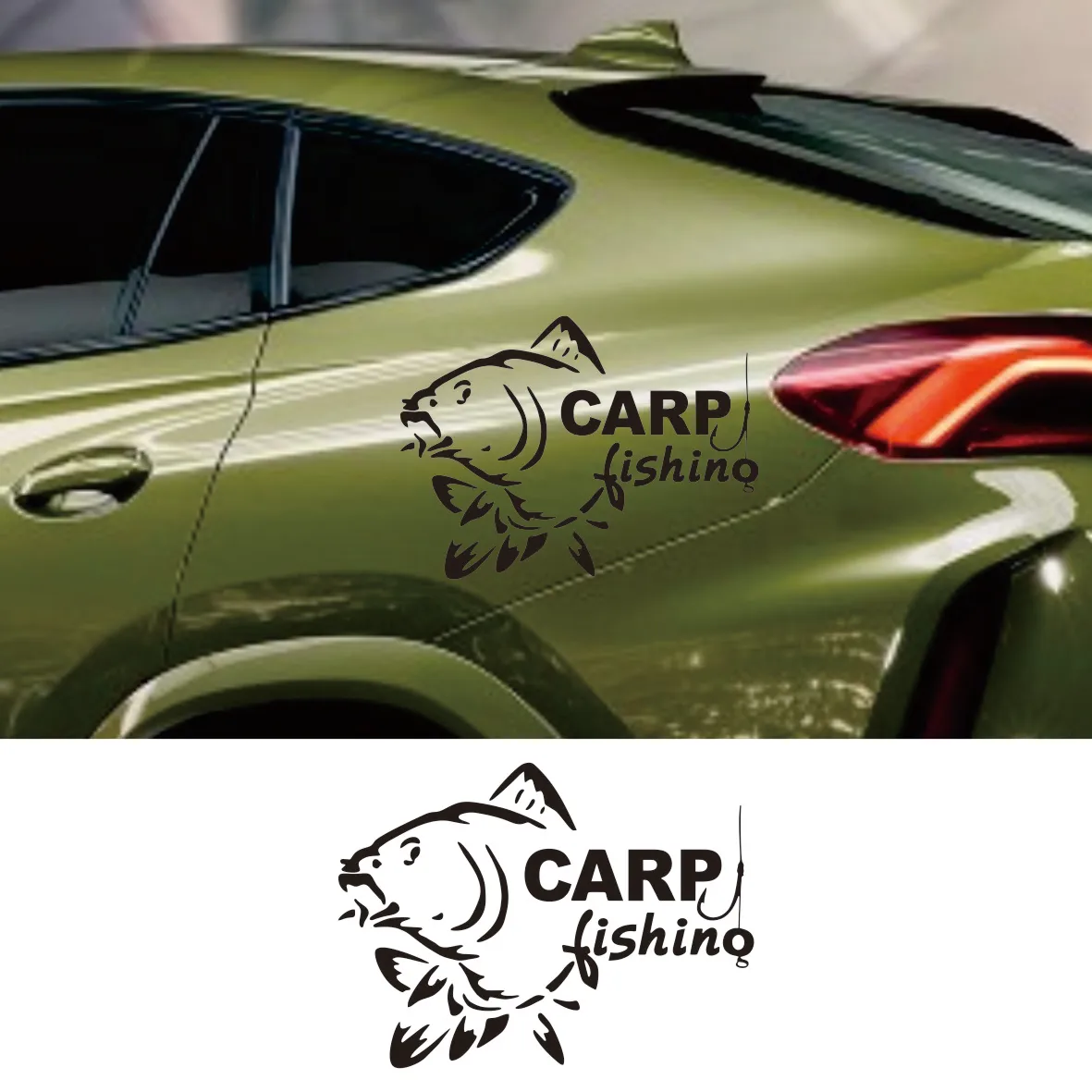 JP fun decal for carp fishing of all sizes waterproof cool waterproof detachable self-adhesive car Vinyl Sticker