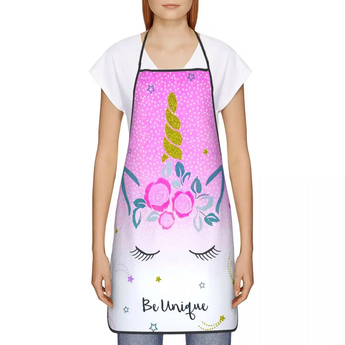 Mystical Dreams Unicorn Apron Women Men Cartoon Adult Unisex Kitchen Chef Bib Tablier Cuisine Cooking Baking Gardening