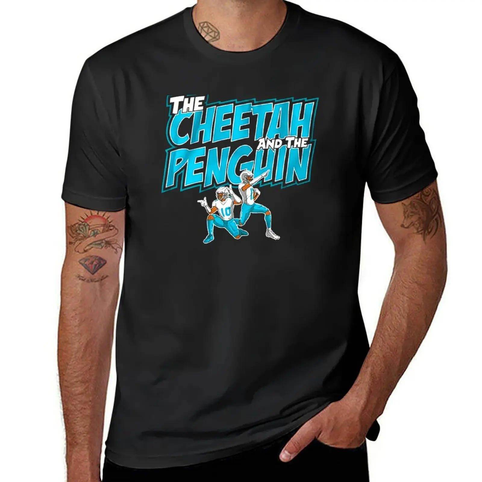 The cheetah and the penguin T-Shirt shirts graphic tees sports fans blanks boys whites men clothes