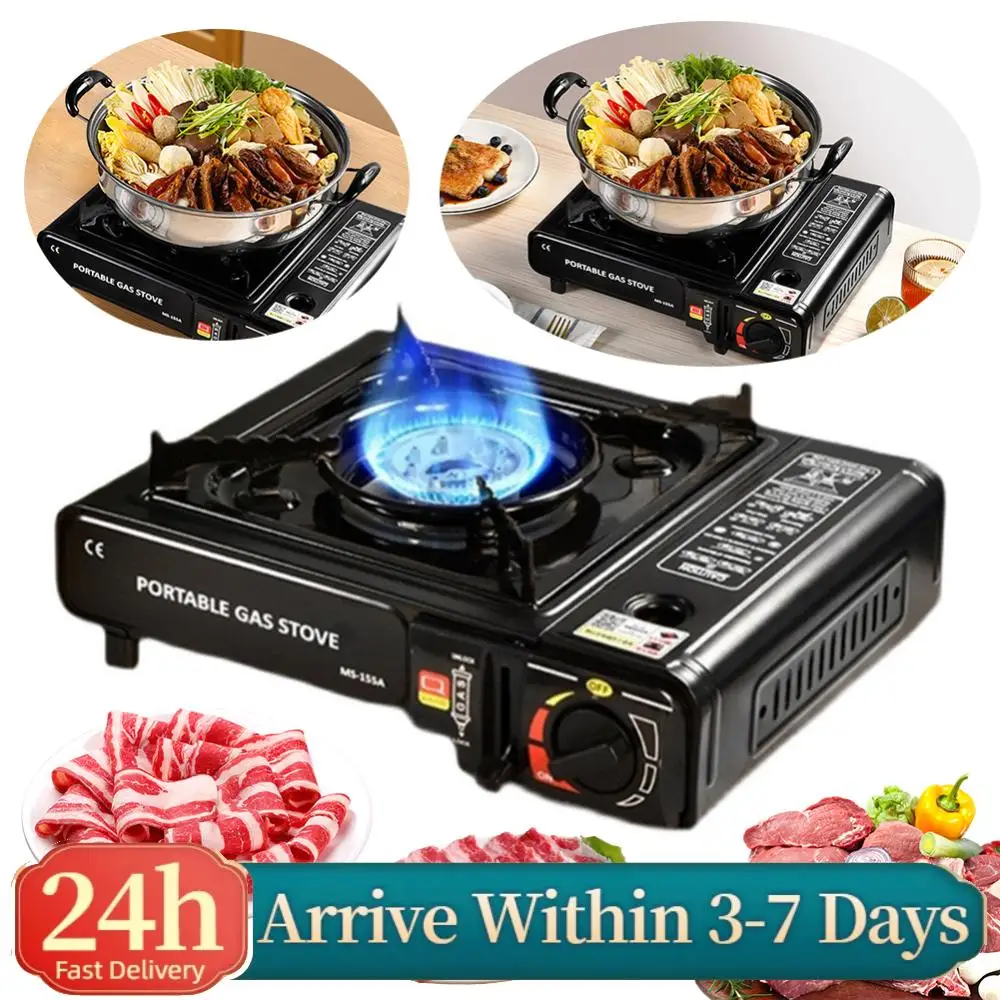 

Portable Butane Camping Stove with Safety Lock Camping Butane Stove Adjustable Portable Gas Stove for Outdoor Cooking Hiking