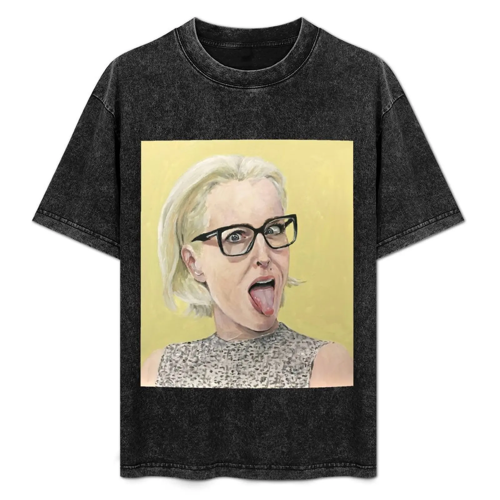 

Gillian Anderson Tongue Out Original Painting T-Shirt Summer Festival T-Shirt