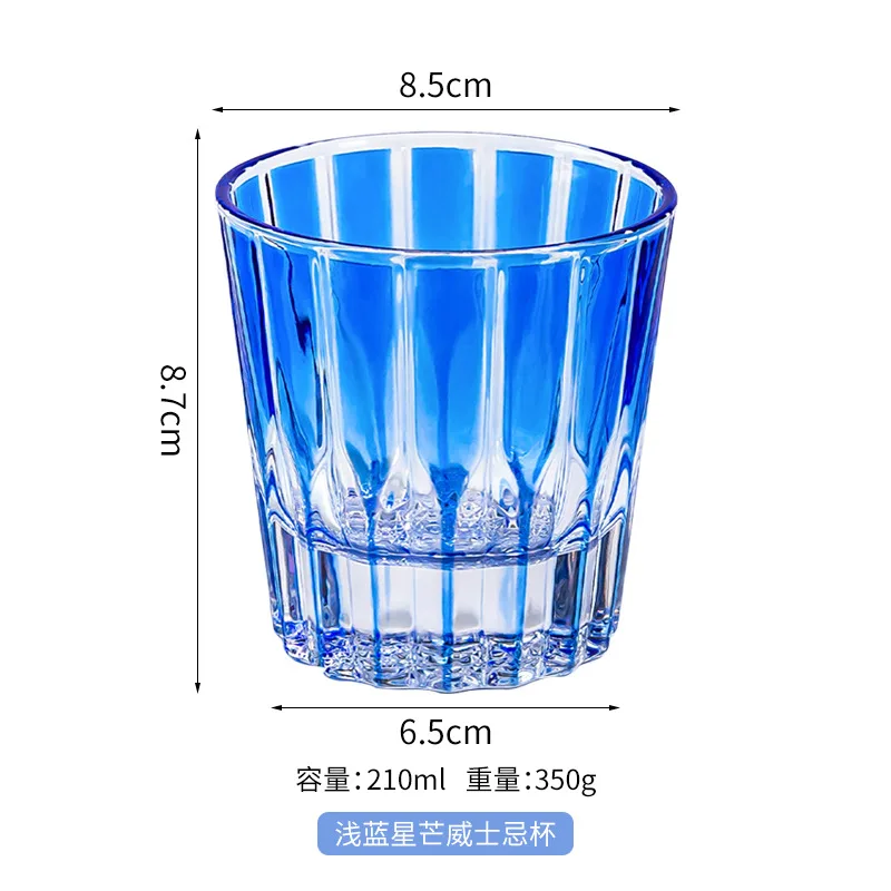 Glass Cup Transparent High Temperature Resistance Thicken Glass Cups Retro color Pattern Glasses Drinkware