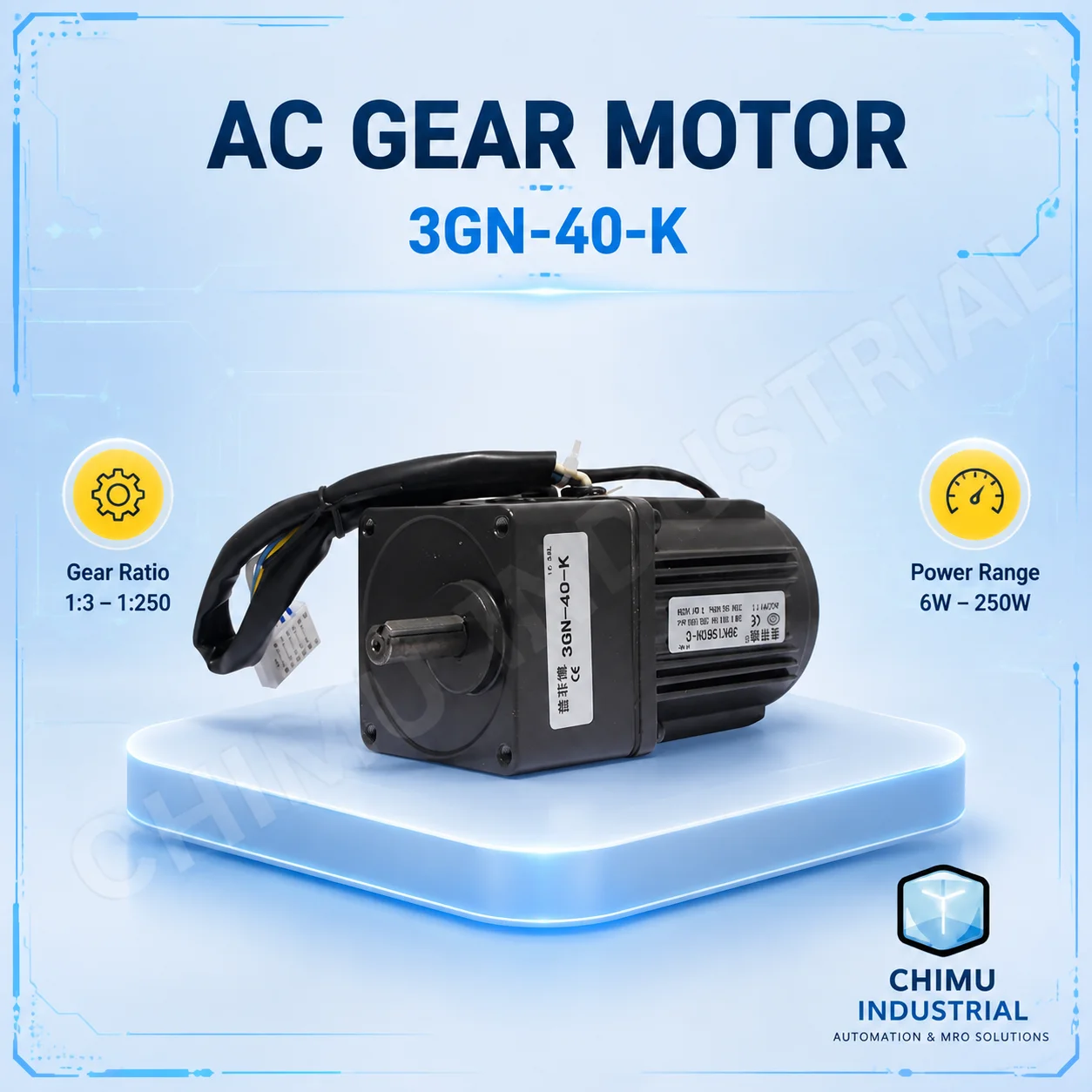 【CHIMU INDUSTRIAL】 for AC Gear Motor 220V Speed Control 6W-250W Variable Speed Controller Kit for Conveyor