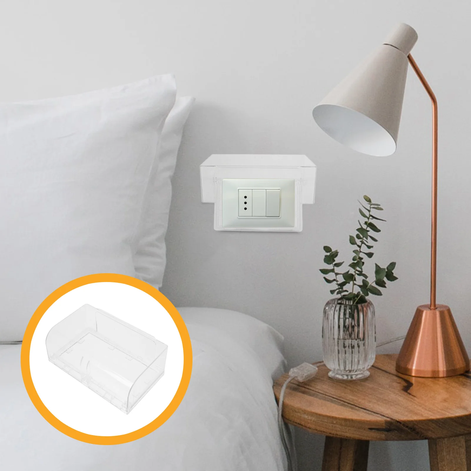 

1pc Waterproof Cover Double-Position Thickened Splash-Proof Adhesive Protection For Home Kitchen Bathroom Restaurant Socket Box