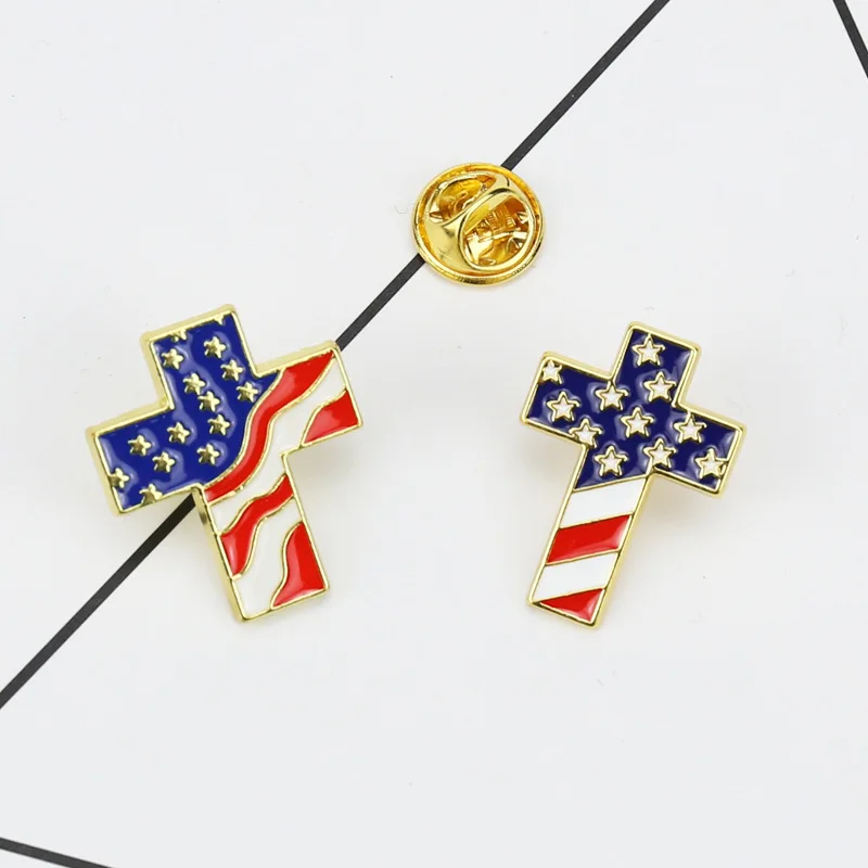 Zinc alloy die-casting metal cartoon national flags, brooches, chest badges, and oil dripping badges of the United States-