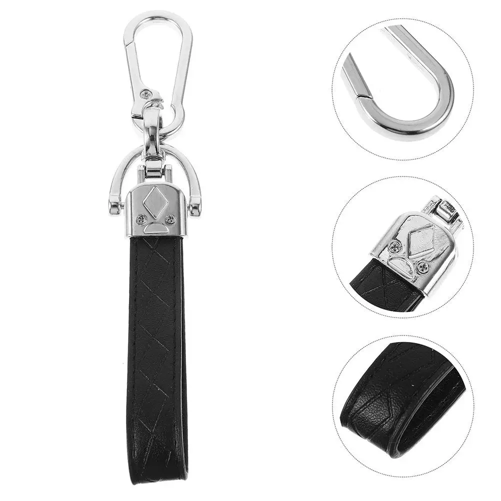 Black Metal Keychain Set – 2pcs Sleek Minimalist Car Key Holder with D-Ring Clasp for Men & Women