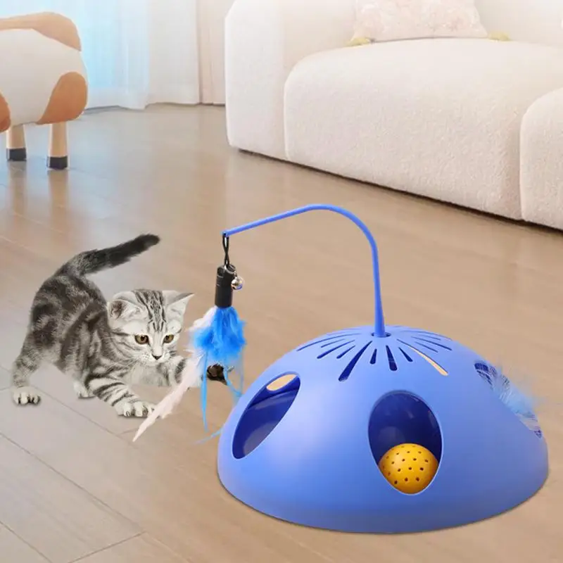 Automatic Interactive Cat Toy Battery Powered Non-Slip 3-in-1 Cat Toy Pet Indoor Exercise Interaction Toy For Living Room Pet