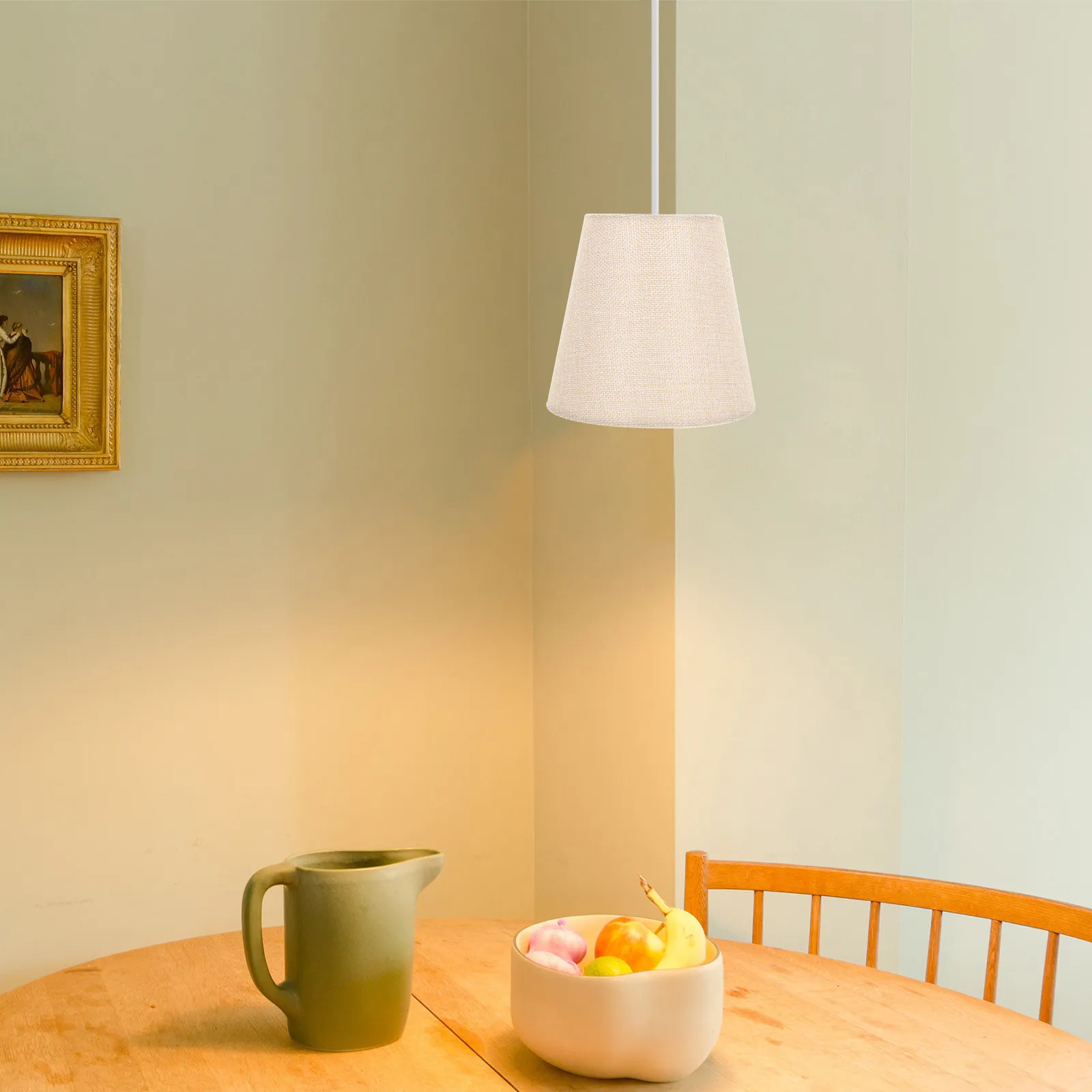 

2Pcs Fabric Light Cover Clip on Bulb Lampshade Small Drum Style for Indoor Decor Living Room Bedroom Study Wall Lamp Shade