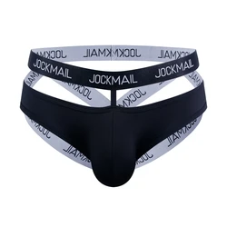 JOCKMAIL Men Sexy G String Thong Erotic Jockstrap Bondage Gay Underwear Penis Pouch Harness Lingerie Hollow Sissy Underpants Hot