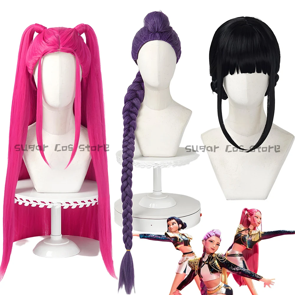 

KPOP Huntrix Mira Rumi Zoey аниме косплей парик серьги KPop охотники на демонов униформа реквизит Хэллоуин карнавал вечерние для женщин девочек