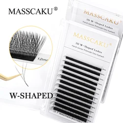 Top quality W type 3D premade fans volume eyelashes extensions 8-15mm & mix length individual silk volume eyelashes easy to work