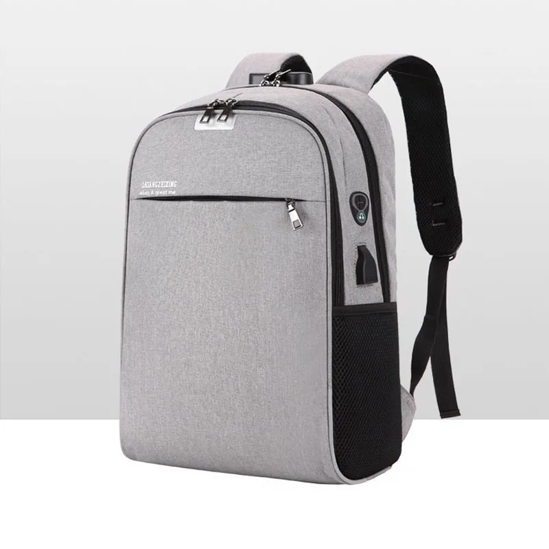 Bolsa escolar para estudiantes universitarios con cerradura de combinación, mochila informal de negocios para computadora, mochila antirrobo para hombres, viaje, carga USB