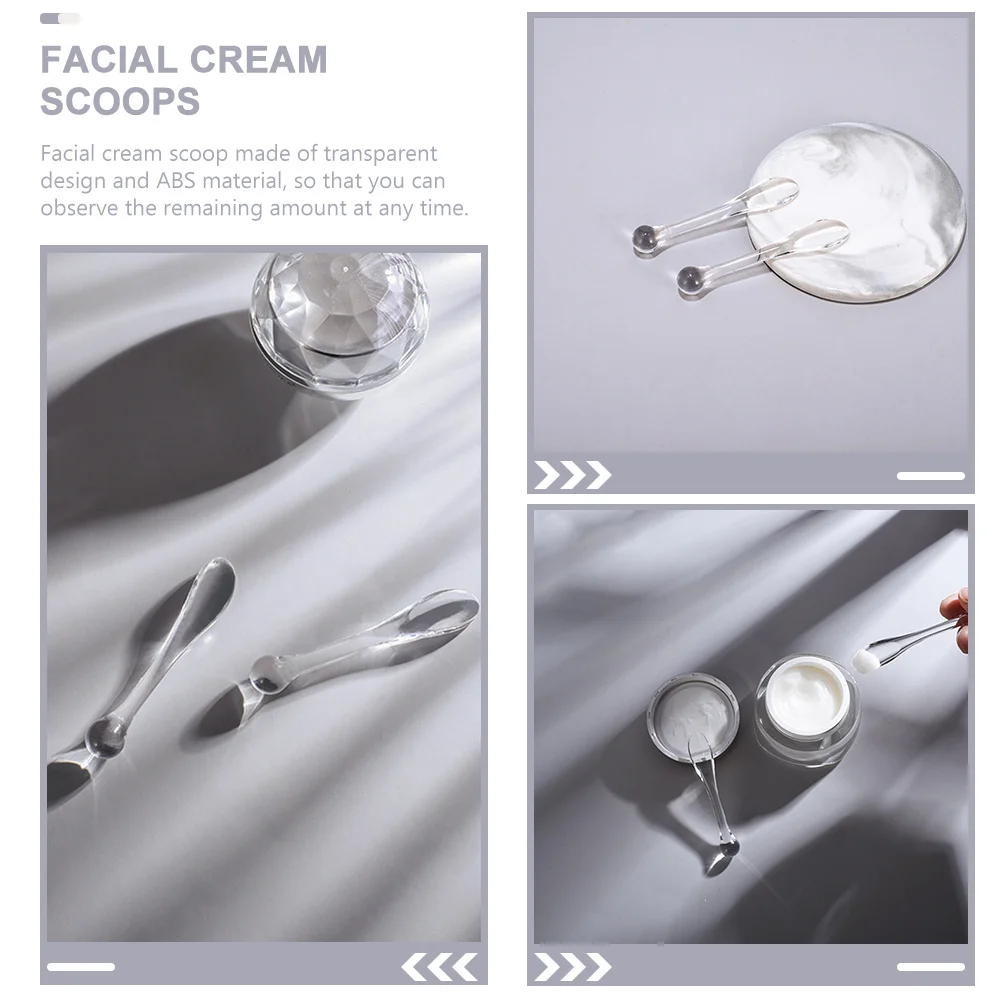 

10pcs Eye Spatula Transparent Abs Facial Cream Scoop Tool For Makeup Lotion Moisturizer Applicator Skincare Spoon Face Mask