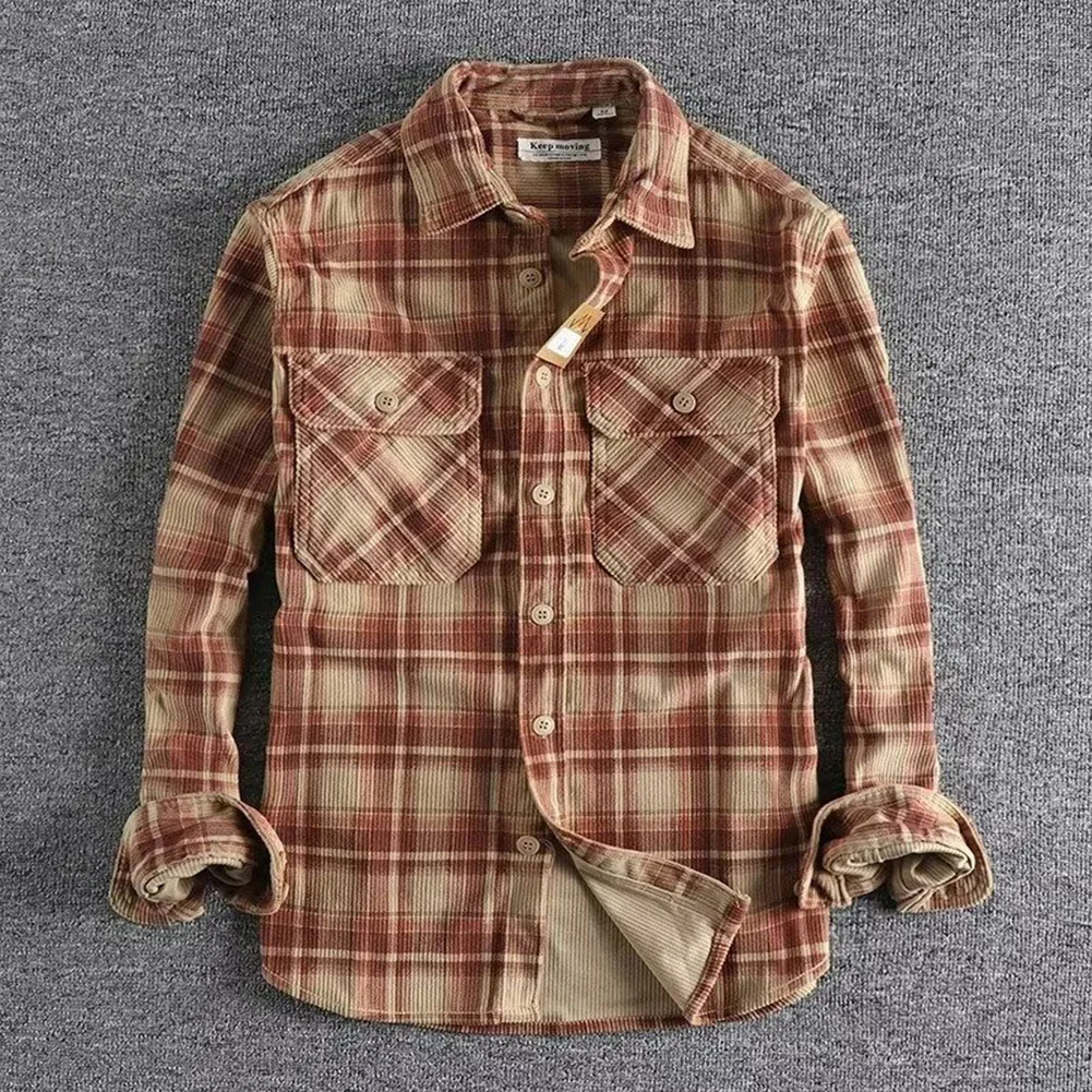 Men Shirt Shirt Men Washed Corduroy Comfortable All Match Tide Coat Long Sleeve High Quality Widely Applicable Brand New