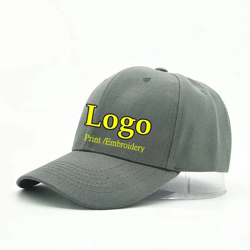 21 color custom logo print men's casual hat adjustable back women's solid baseball sun hat Outdoor travel fashion peaked hat