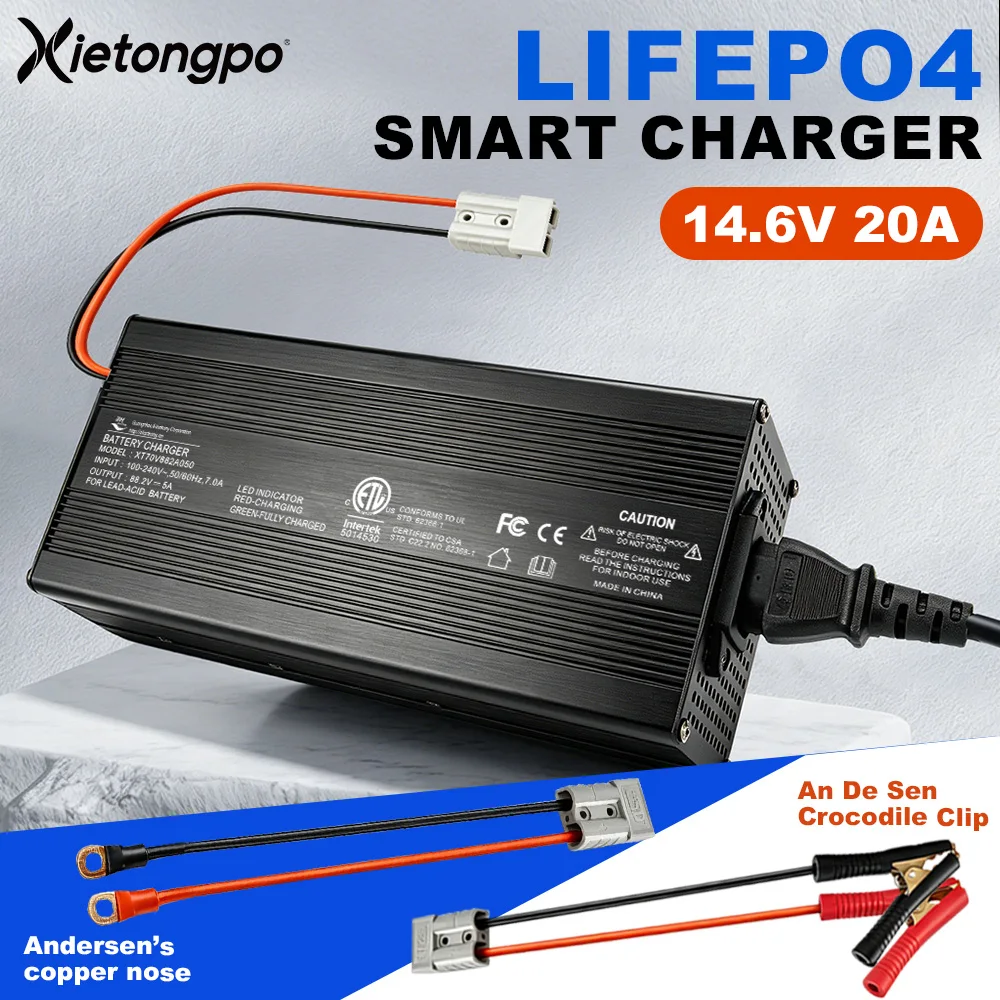 XIETONGPO 14.6V 20A 4S LiFePO4 CC CV Energy Module Stable Charging System for RV Marine Solar Golf Cart Power Supply Unit