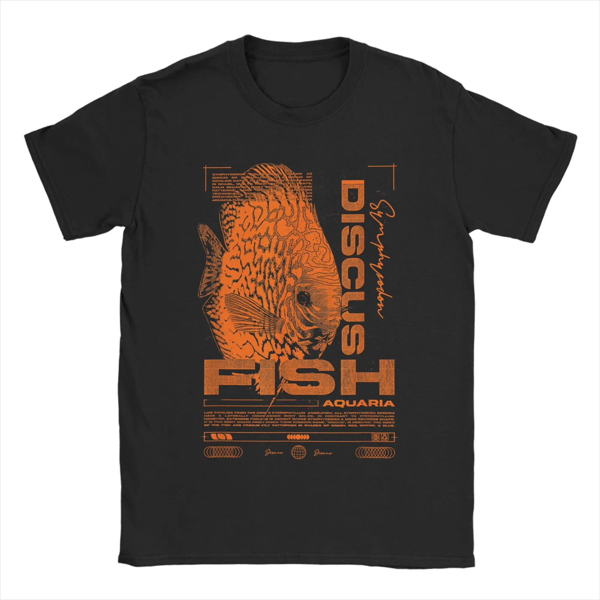 

Футболки Discus Tropical Fish Keeper, мужские хлопковые винтажные футболки с круглым вырезом, милая футболка Aquaria с короткими рукавами, большие размеры