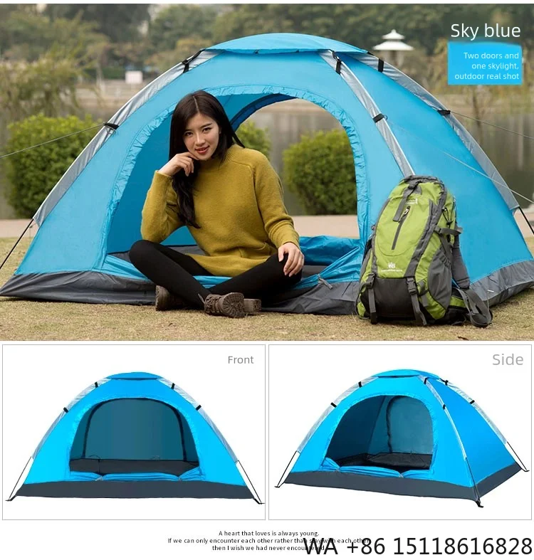 Tente de camping familiale 3-4 personnes 4 saisons double couche 3000 mm imperméable Oxford Vente en gros Fabricant OEM