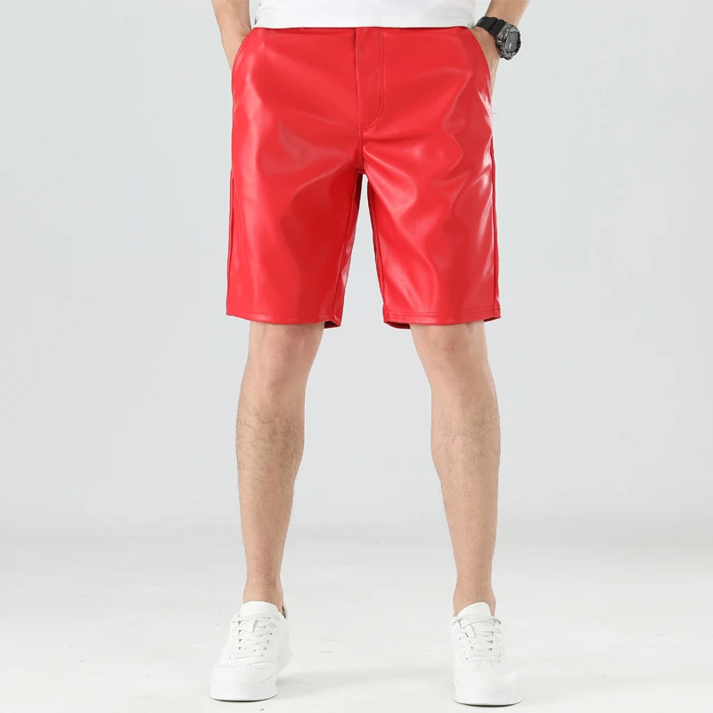 Herren-Leder-Shorts, sexy Party-Mode, PU-Leder-Shorts, knielang – Detail 6