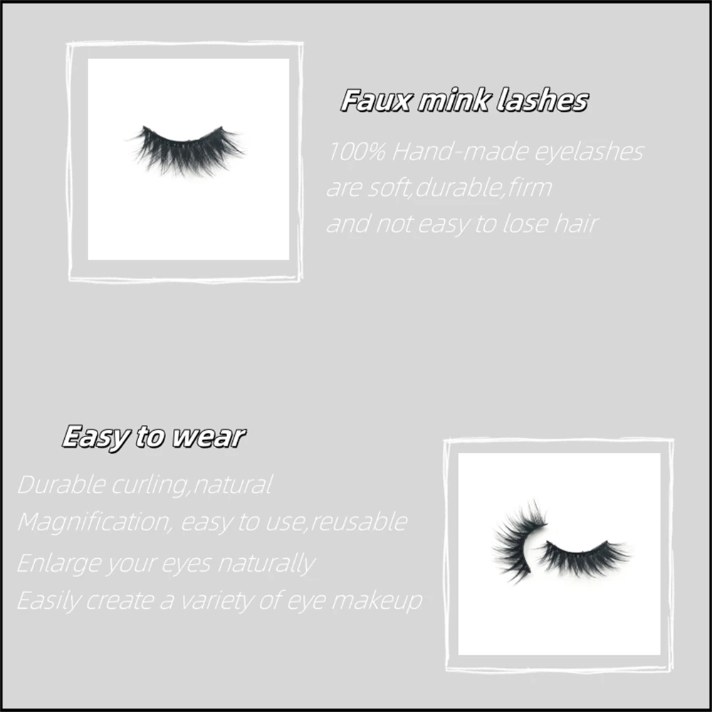 5 pairs Soft and Fluffy Black cotton Band strip eyelashes Handmade mink Falsle eyelashes SD serise Lashes extention