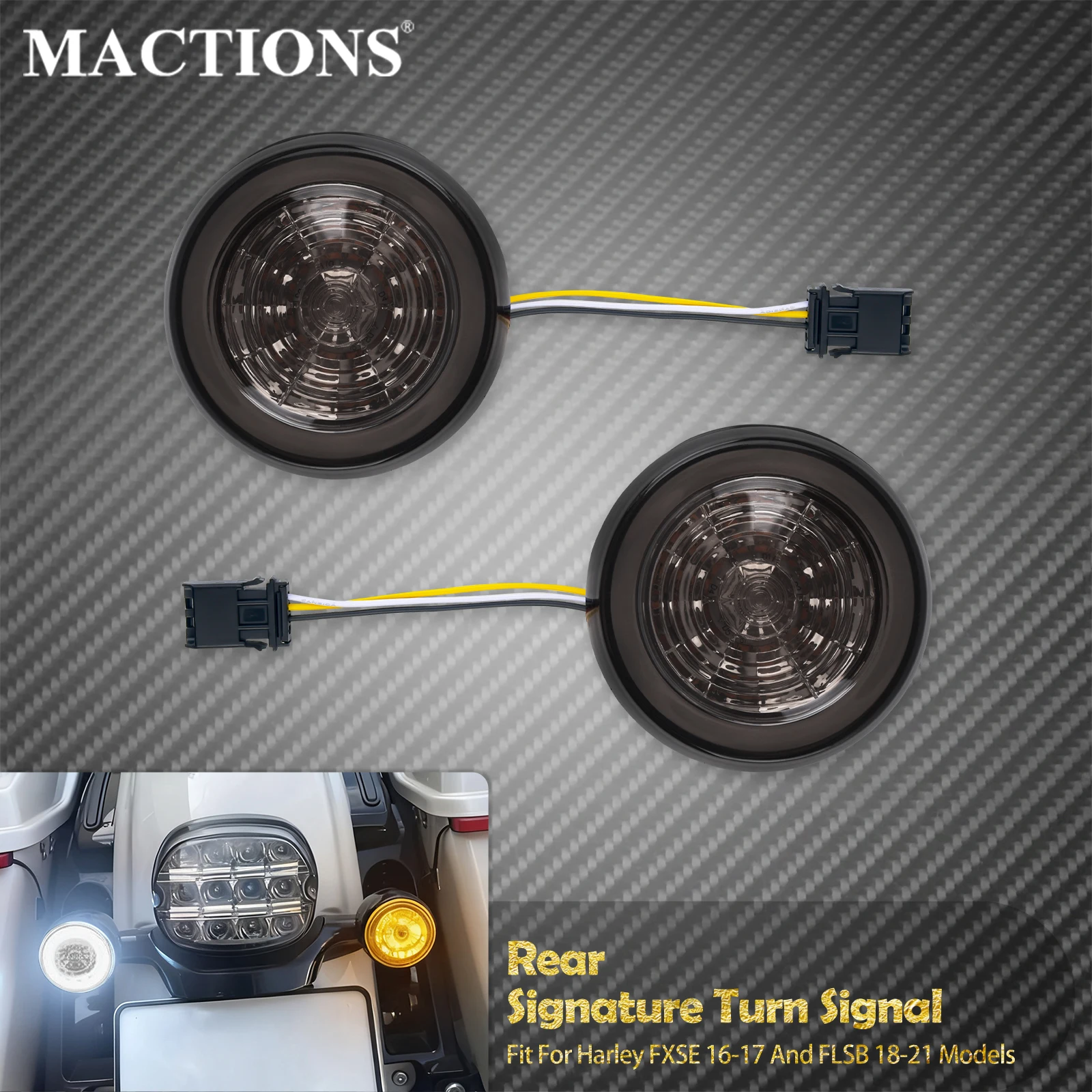 

Motorcycle Rear LED Bullet Turn Signal Inserts Light Indicator Running Lamp For Harley FXSE 16-17 Softail Sport Glide FLSB 18-25