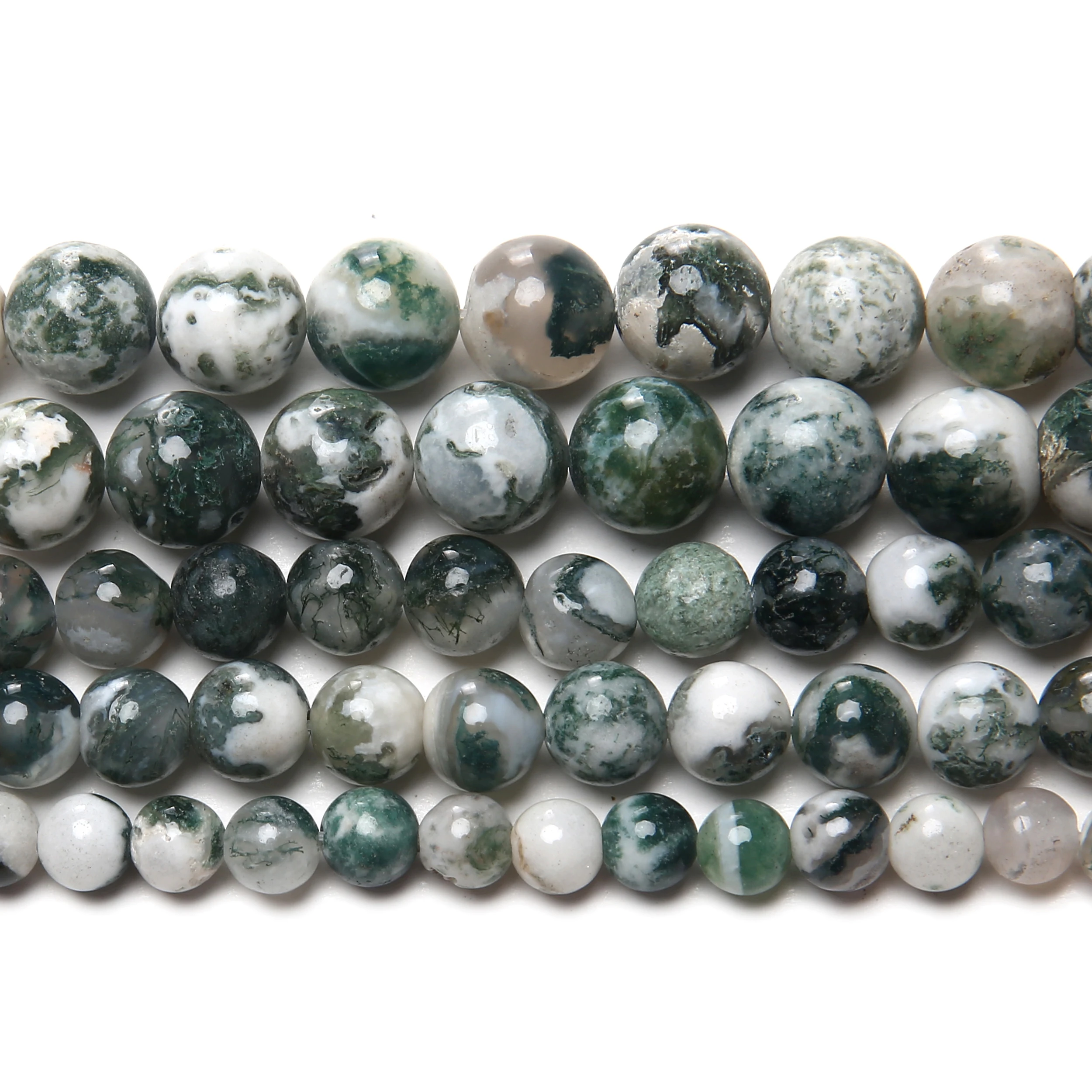 Natural Stone Tree Agate Round Loose Beads 15\