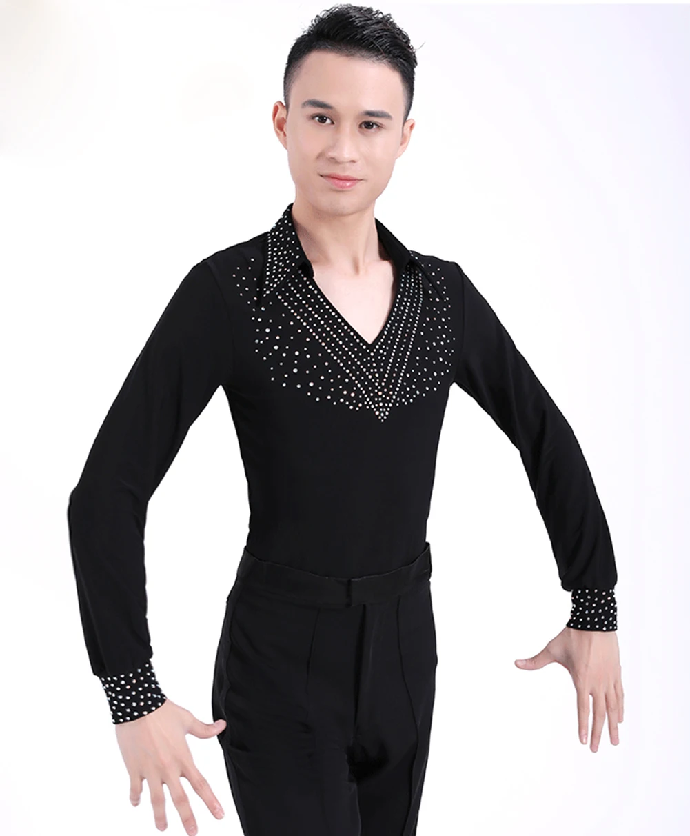 Ropa de baile latino para hombre, camisas de baile latino, Vals, baile de salón, ropa de rendimiento, Top de ropa, 2022