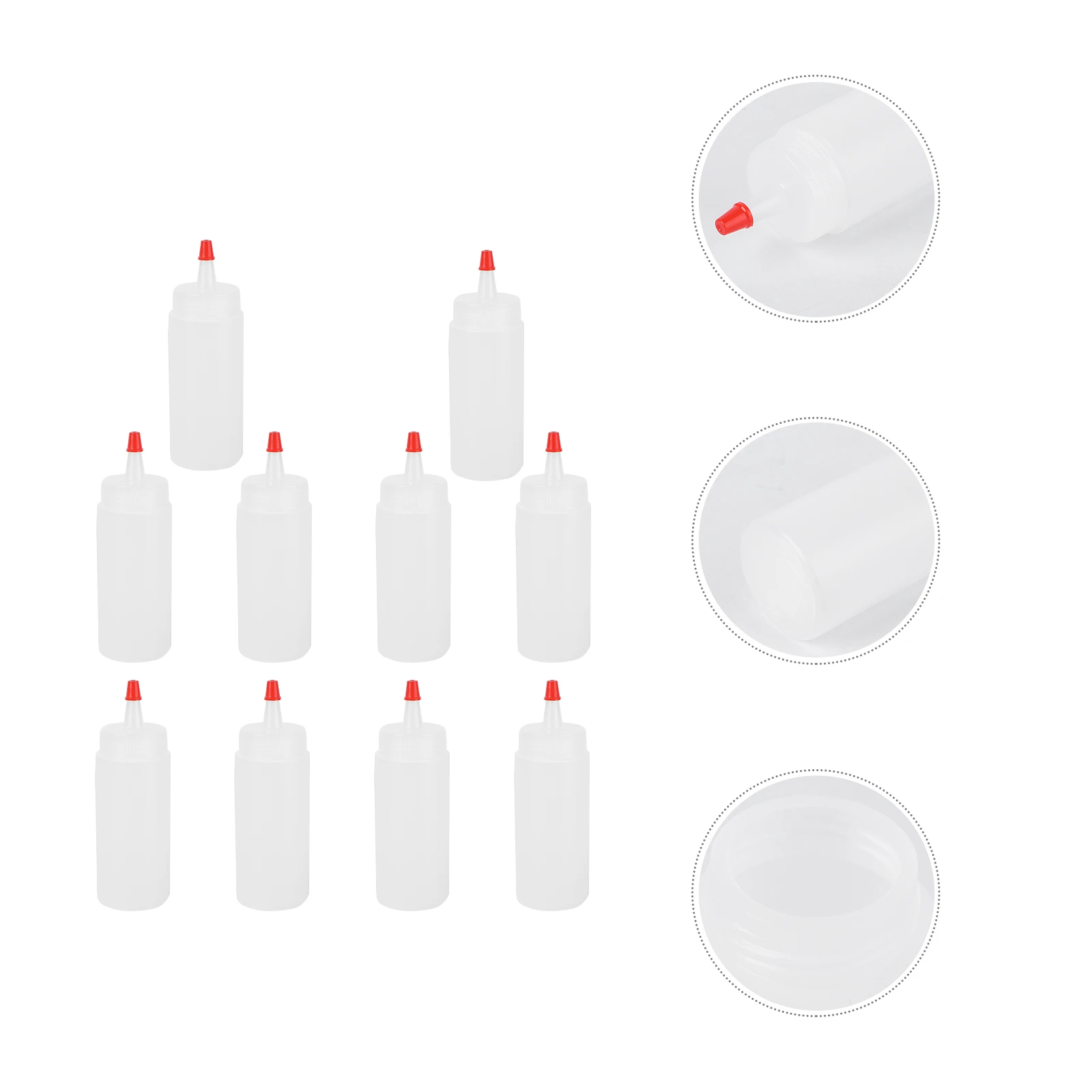 

10pcs Squeeze Bottle Kitchen Plastic Sauce Dispenser Salad Dressing Olive Oil Containers Condiment Bottles Easy Pour Lightweight