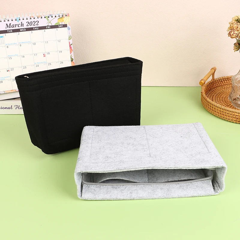 Felt Insert Bag Fits For Cosmetic Bags Handbag Liner Bag Felt Cloth Makeup Bag Support Travel Portable Insert Purse Organizer