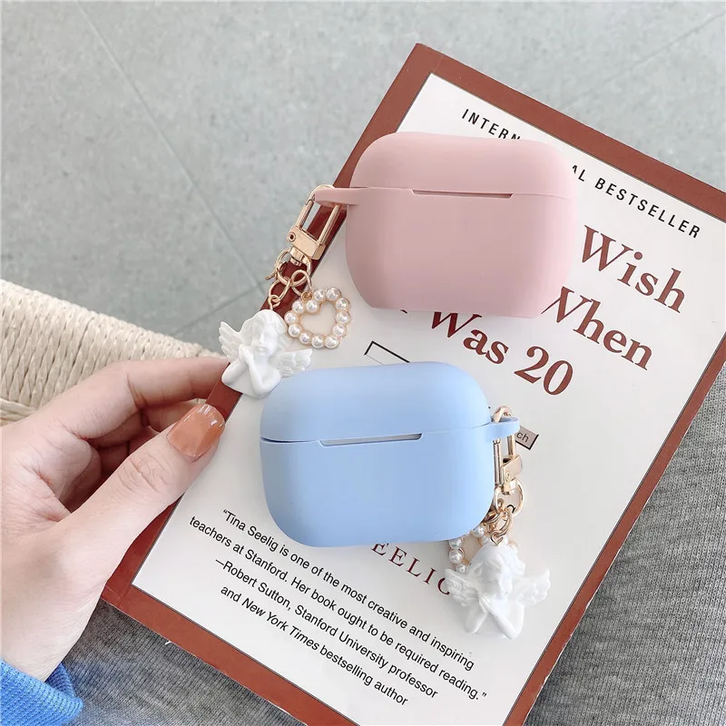 For AirPods 4 Case airpod pro 2 cover Luxury Retro Pearl /StrawberrySilicone earphone cover fundas Air Pods 3 Case with keychain