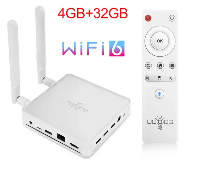 

TV BOX Android 11 Amlogic S905X4 UGOOS AM7 Media Player DDR4 4GB RAM 32GB ROM Support AV1 CEC HDR WiFi6 1000M BT5.0 OTT