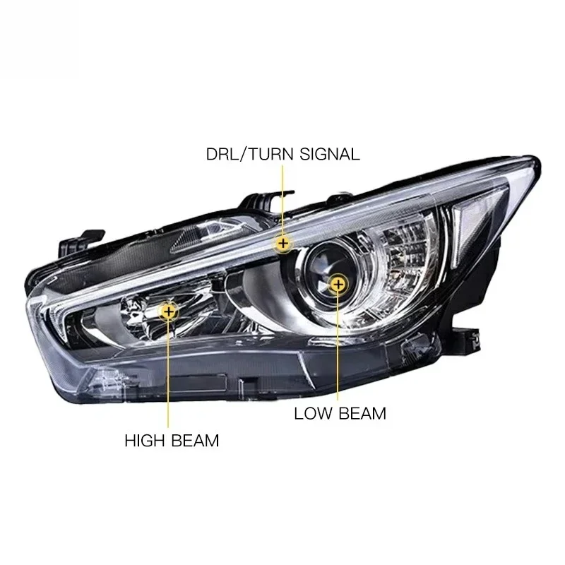 for Infiniti-Q50 2014 2019 LED Headlights Upgrade Car Accessories Parts Projector Head Lights Headlamp Projectors Lens