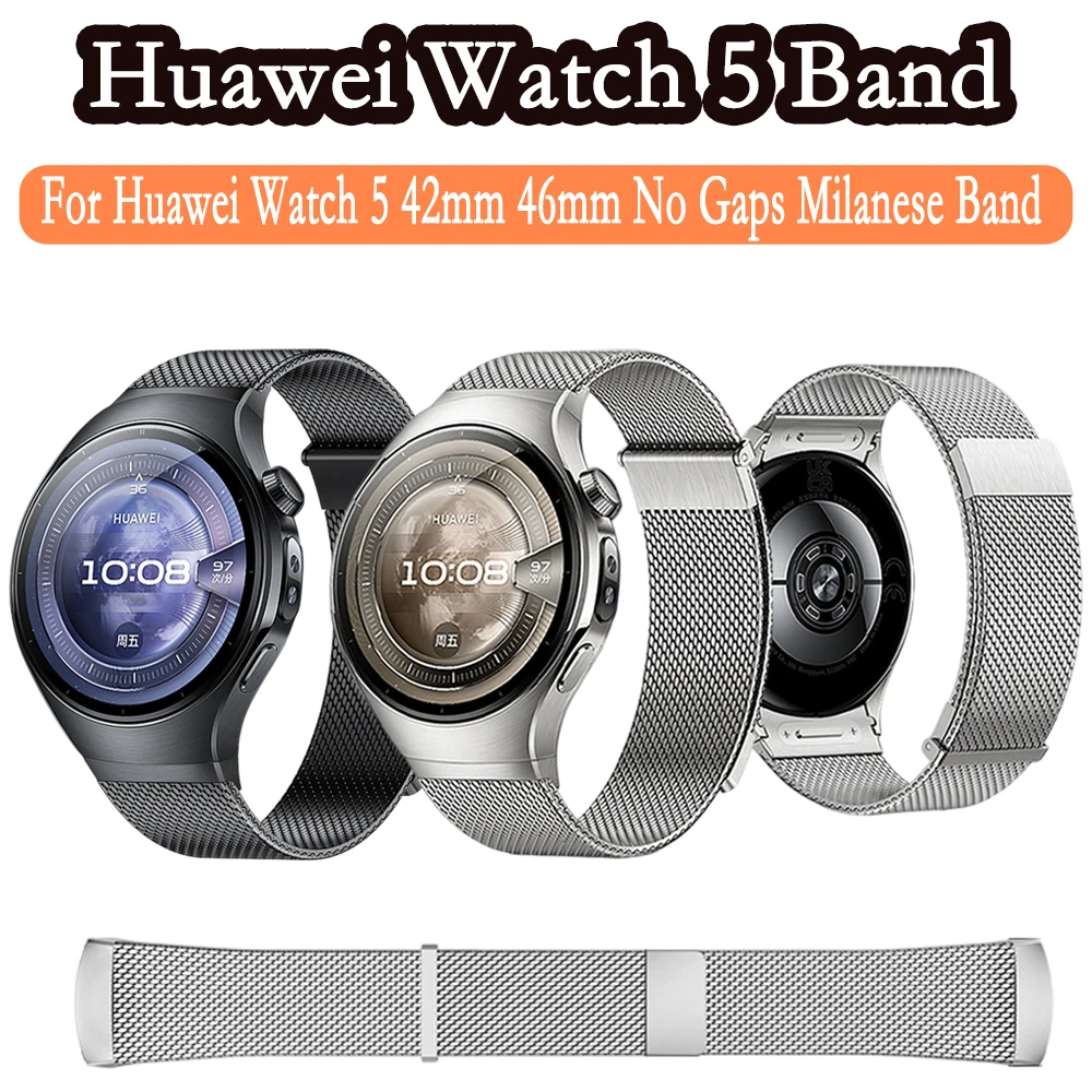 

Бесшовный миланский магнитный ремешок для Huawei Watch 5 42, 46 мм, деловой браслет для мужчин и женщин, ремешок для Huawei Watch 5, 46, 42 мм