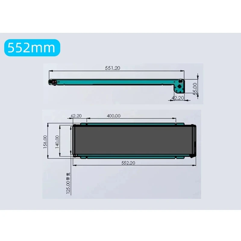 24V DC Mini Conveyor Belt Machine 460MM-552MM Stainless Steel Vending Machine Table Top Belt Conveyor Track Cargo Lane