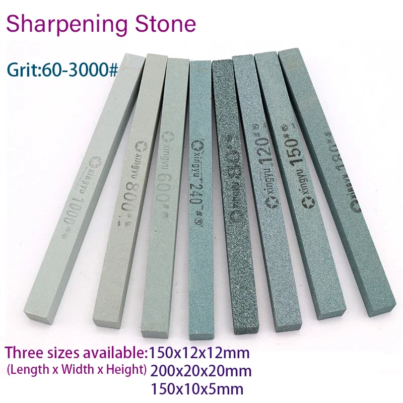 1pcs 60-3000Grit Sharpening Stone 150~200mm Green Silicone Carbide Square Grinding Stone For All Knife Polishing Sharpener Tool