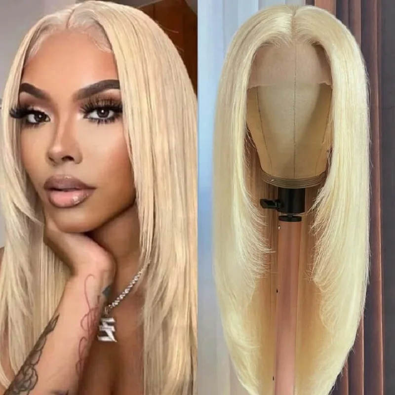 Blonde 613 Transparent 13x6 HD Lace Front Human Hair Wigs Brazilian 40 inch Frontal Wig Straight Lace wig For Women Choice