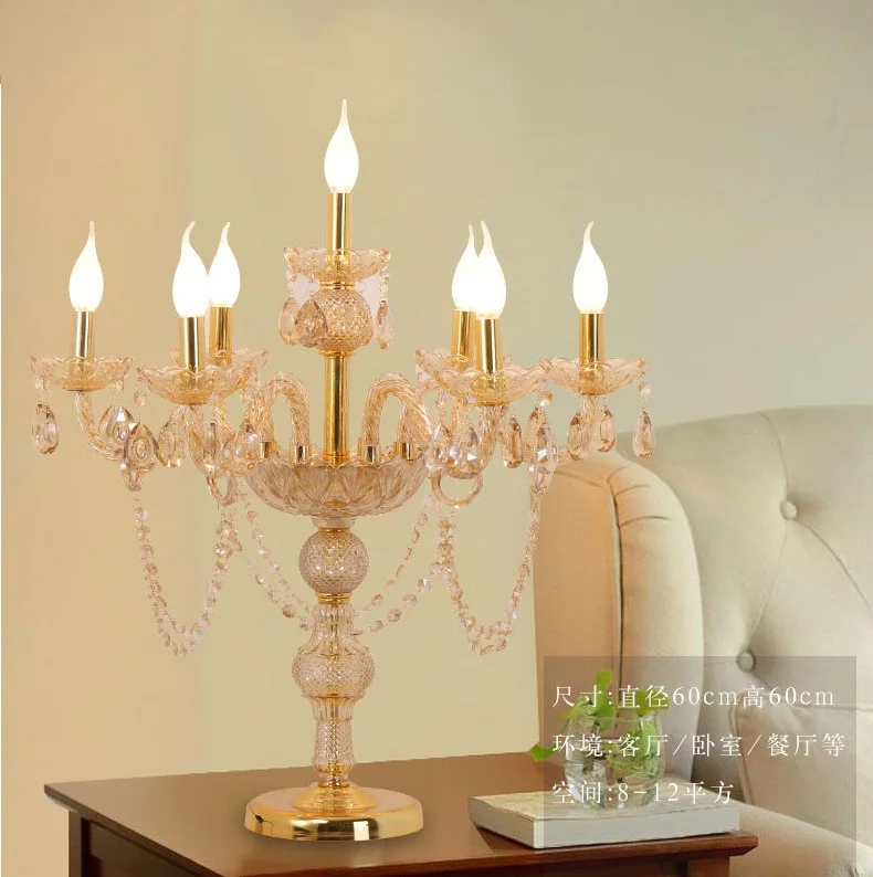 

Modern Table Top Crystal Chandelier Centerpieces Table Lamp for Wedding